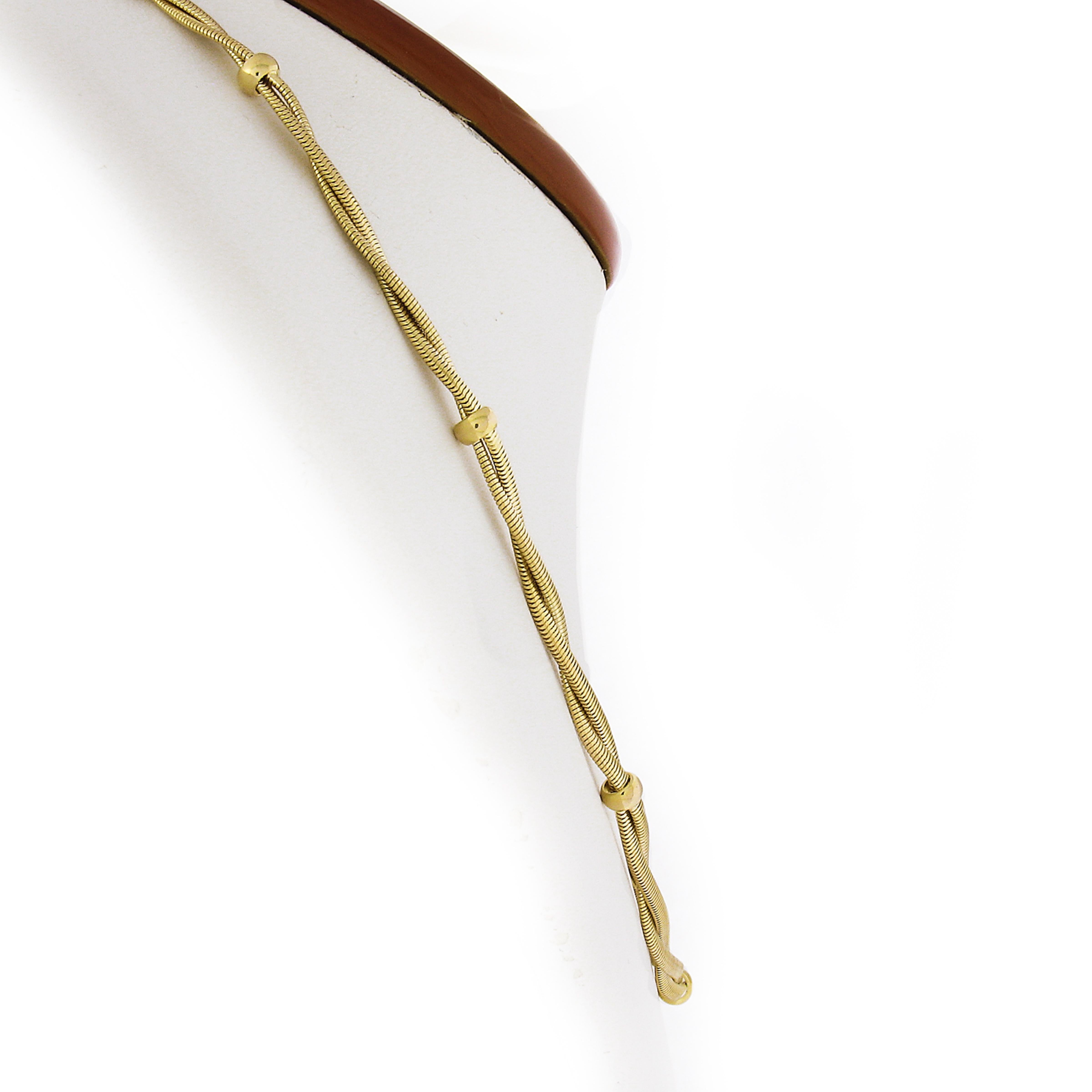 Italienische 14k Gold geflochtene Schlange Link Kette Halskette mit polierten Abschnitten 1
