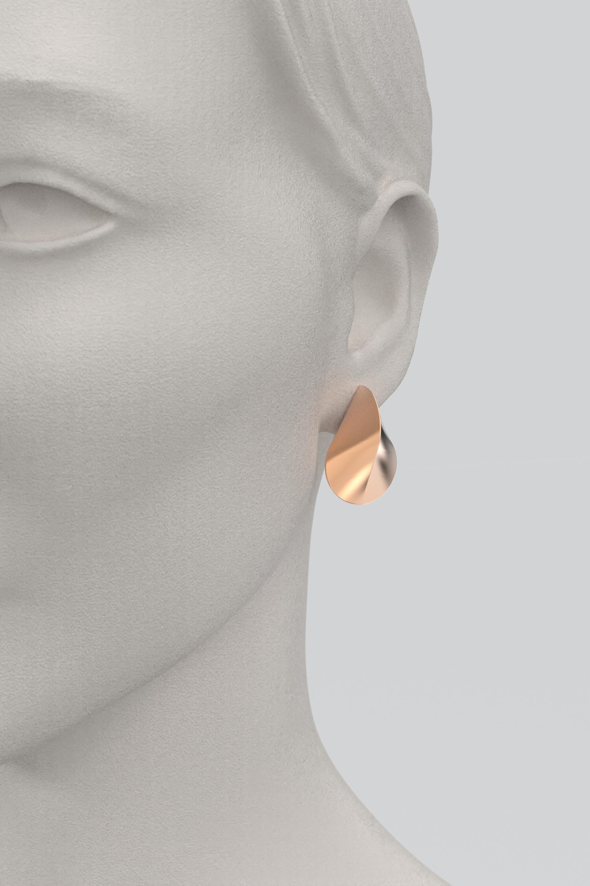 Italienische Ohrringe aus 14 Karat Gold, moderne, elegante Ohrringe von Oltremare Gioielli im Angebot 5