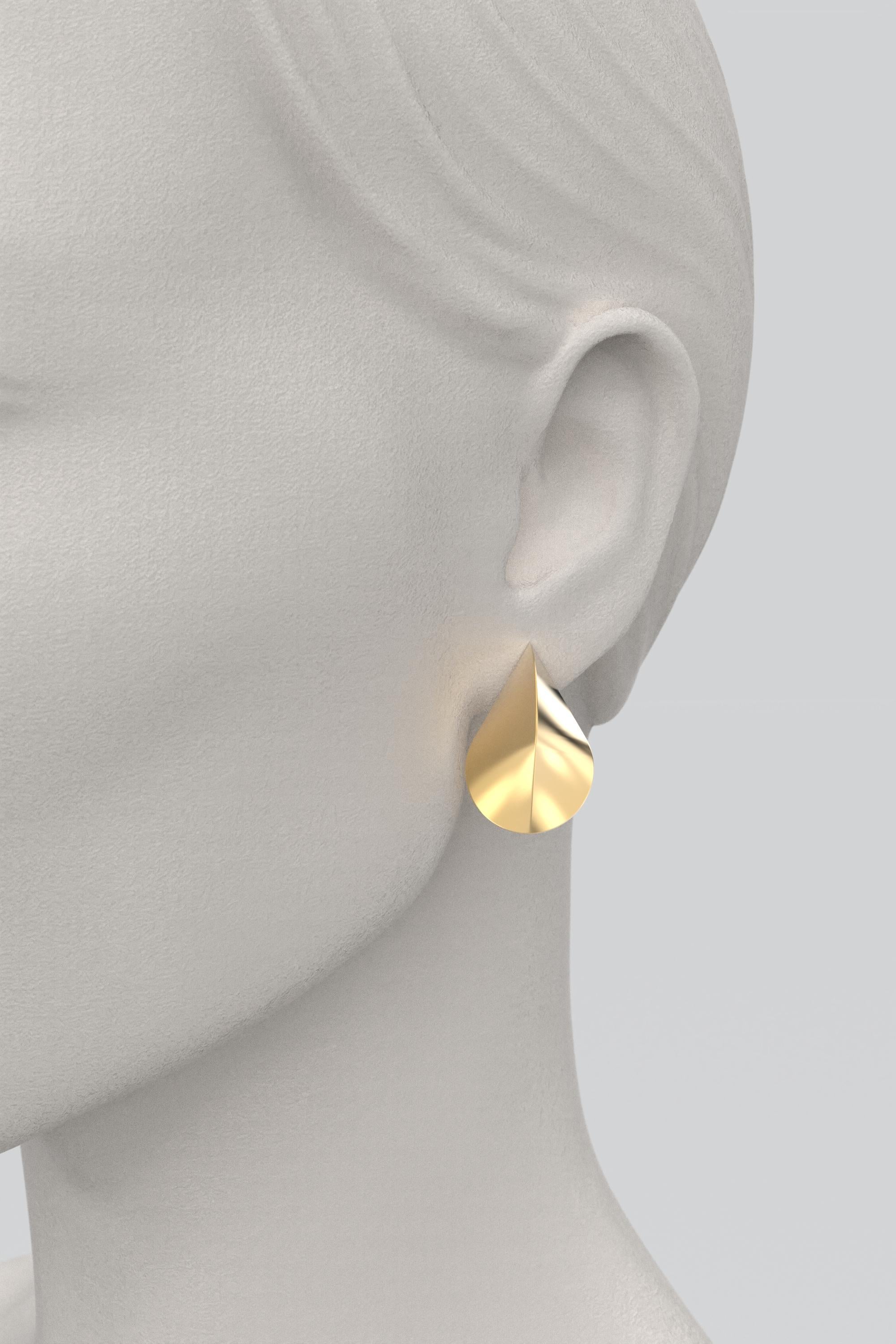 Italian 14k Gold Earrings, Modern Elegant Earrings by Oltremare Gioielli For Sale 1