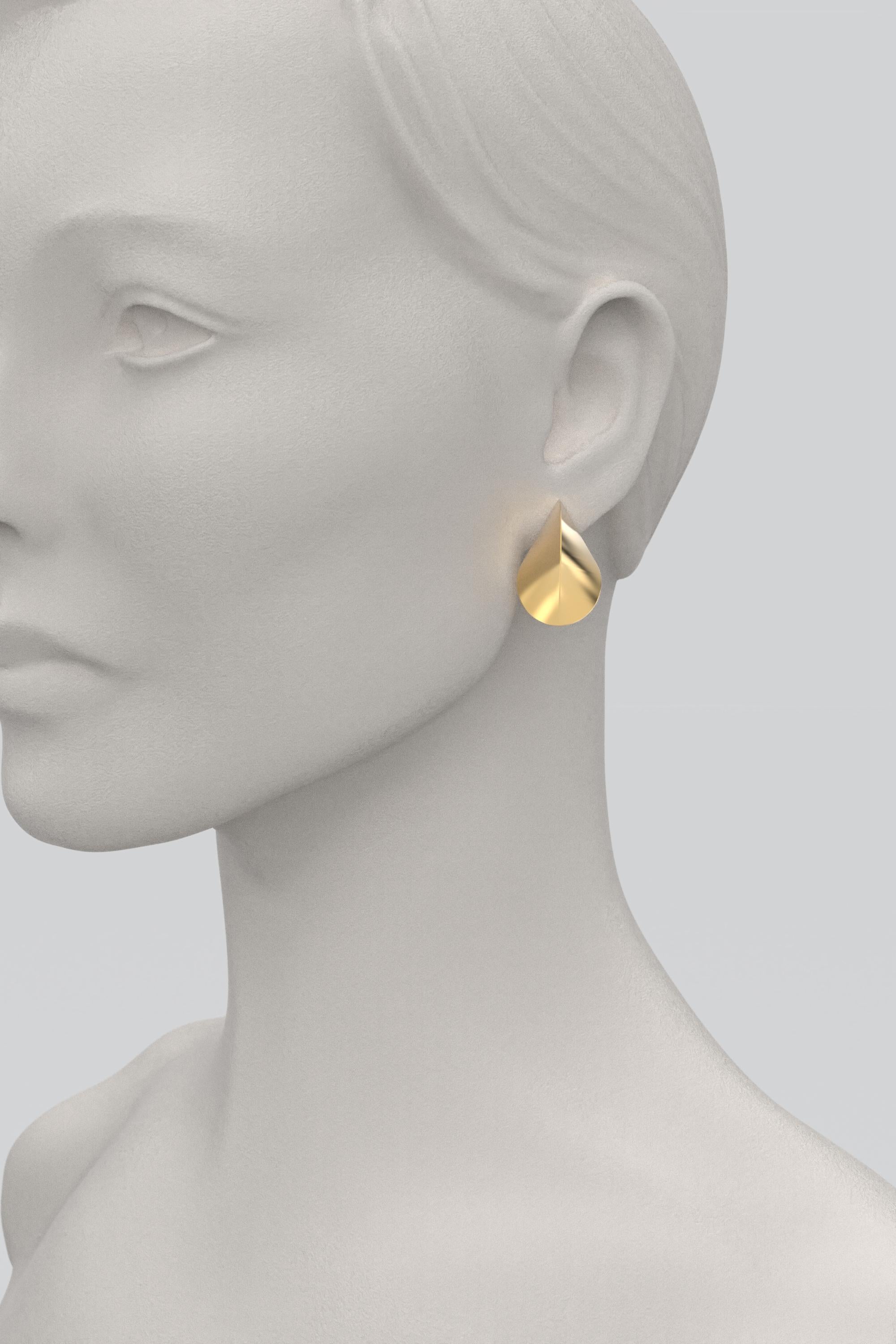 Italian 14k Gold Earrings, Modern Elegant Earrings by Oltremare Gioielli For Sale 2