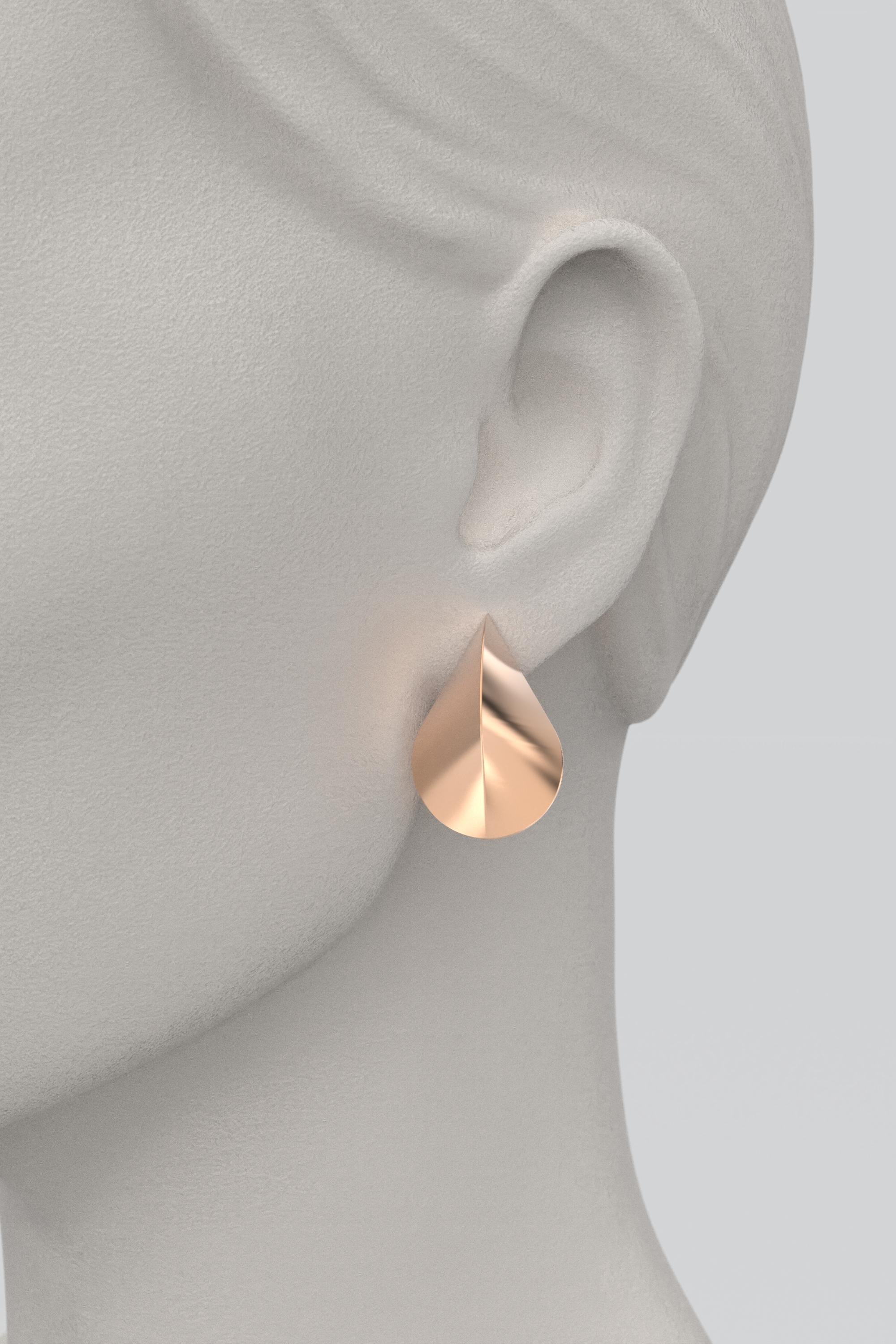 Italienische Ohrringe aus 14 Karat Gold, moderne, elegante Ohrringe von Oltremare Gioielli im Angebot 4