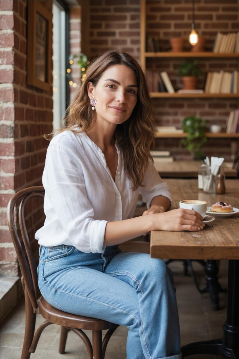 Boucles d'oreilles italiennes en or 14 carats avec camées déesses en améthyste sculptées à la main Bon état - En vente à New York, NY