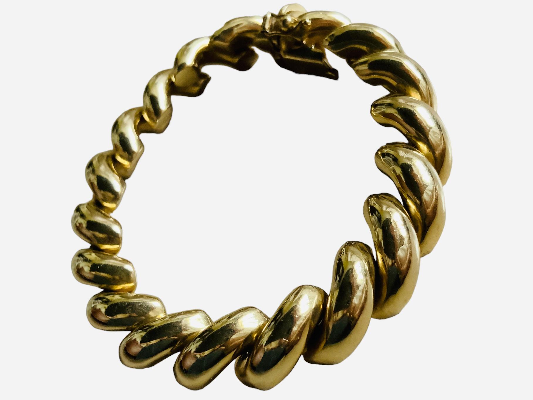 Italian 14K Gold San Marco/Macaroni Link Bracelet 5
