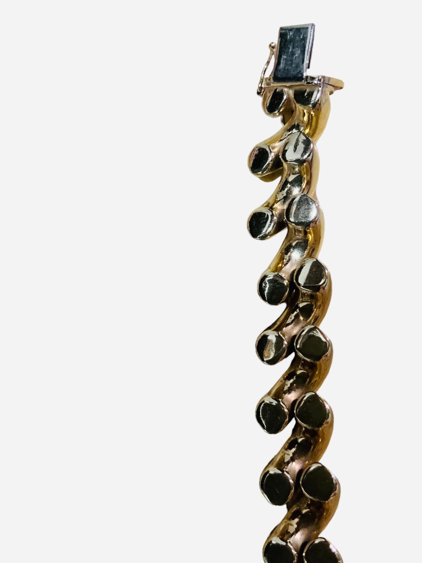 Italian 14K Gold San Marco/Macaroni Link Bracelet In Good Condition For Sale In Guaynabo, PR