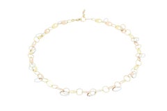 Italian 14K Gold Tri-Colour Link Necklace