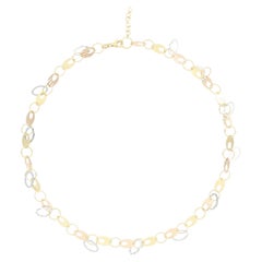 Italian 14K Gold Tri-Colour Link Necklace
