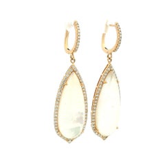 Italian 14K Rose Gold Mother-of-Pearl 1.50 Carat Diamond Drop Earrings