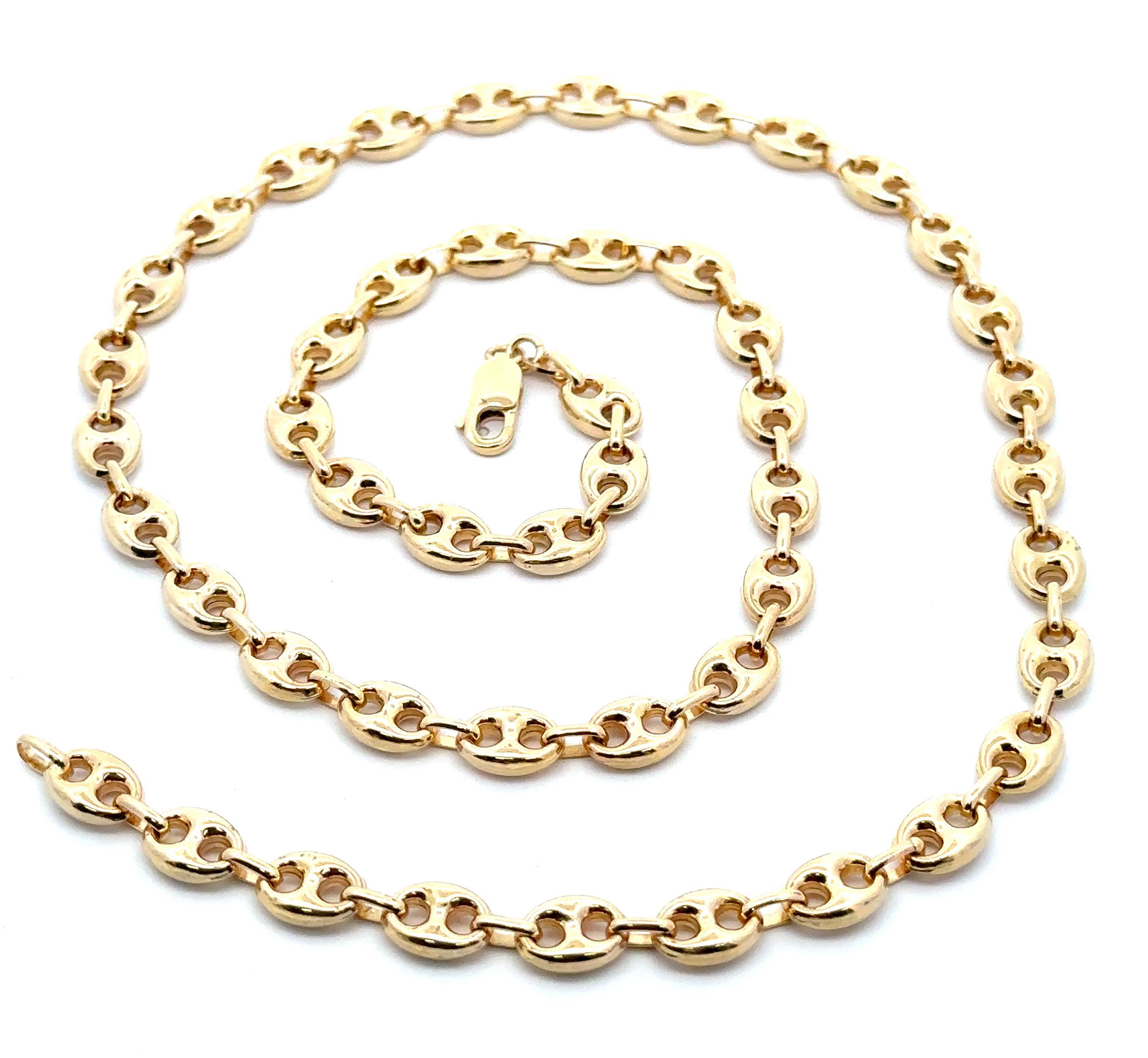 Collana italiana in oro giallo massiccio 14k 7,4 mm 24