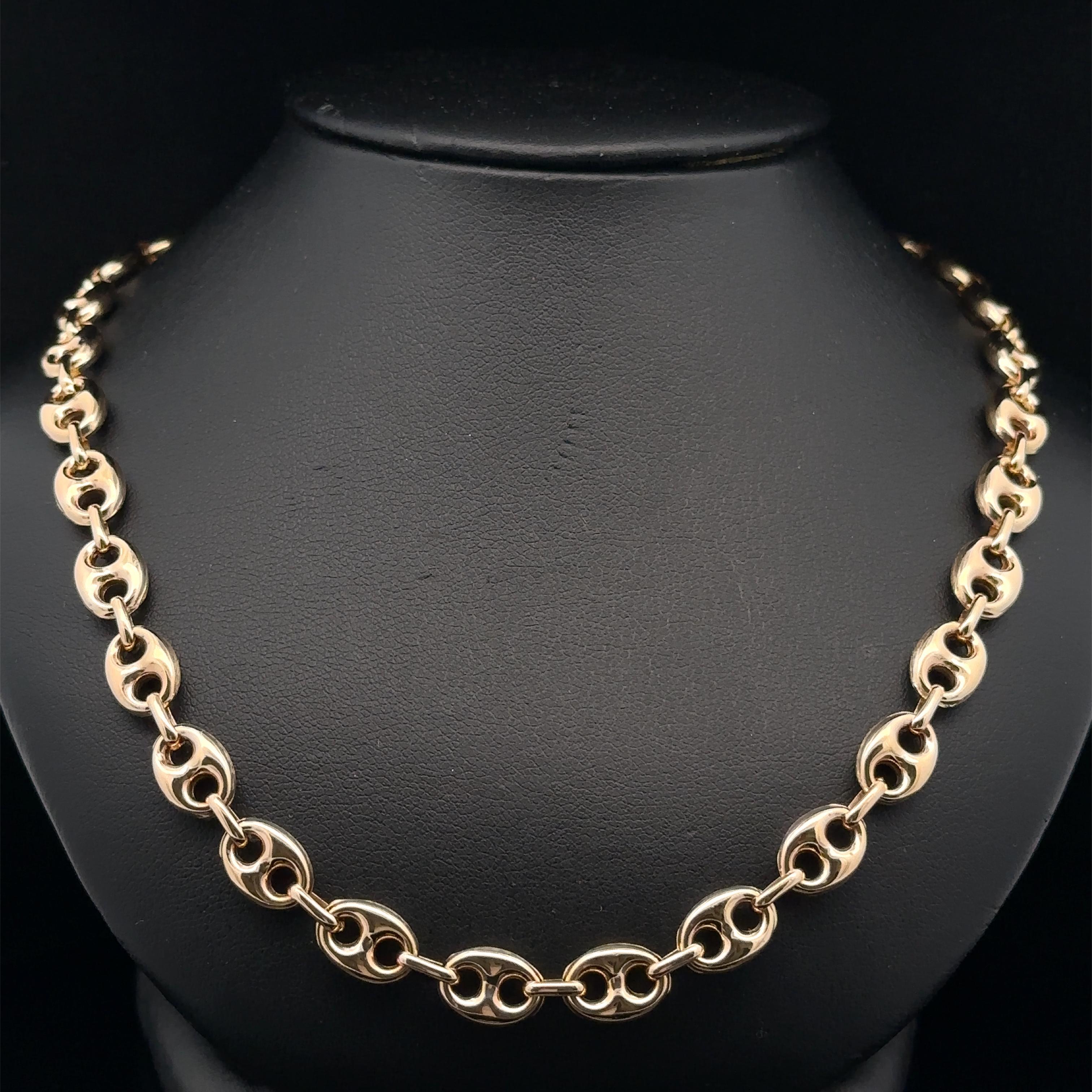 Collana italiana in oro giallo massiccio 14k 7,4 mm 24