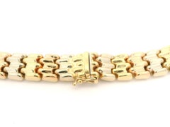 Italian 14k Tri Color & Yellow Gold Reversible 16" Link Chain Collar Necklace