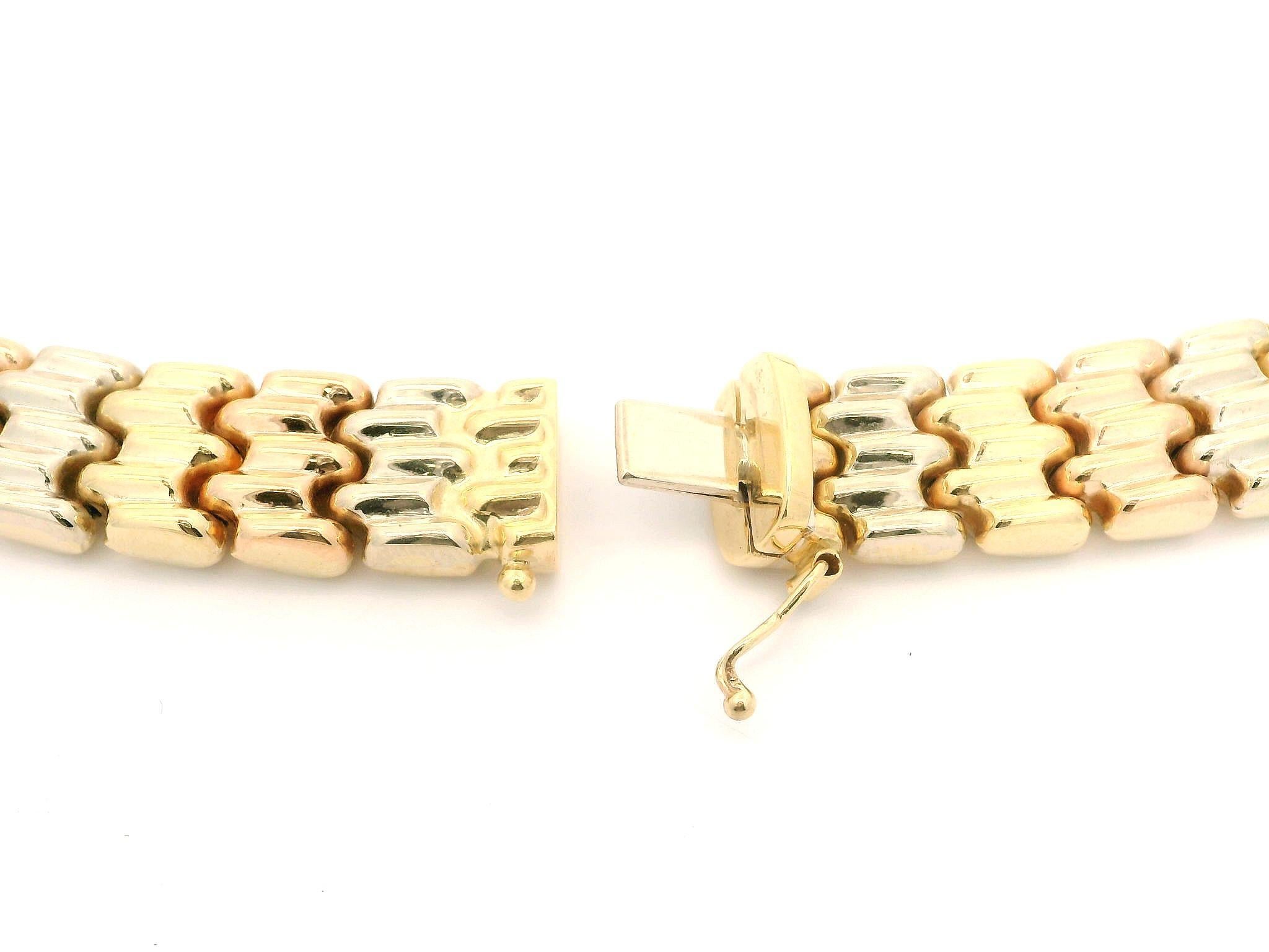 Collana con collare a catena reversibile in oro giallo e tricolore 14k da 16