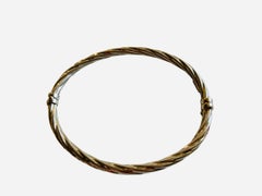 Italian 14k White Gold Rope like Bangle