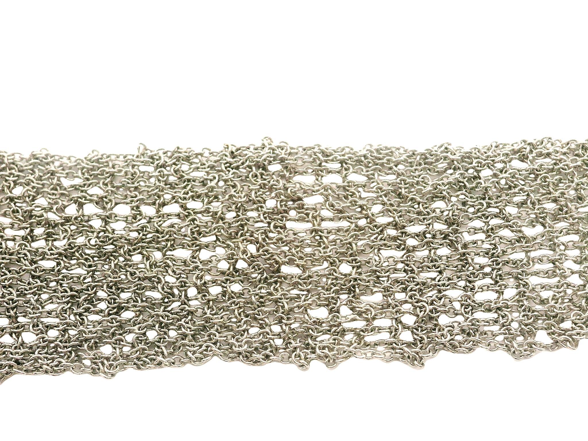 Bracelet italien en or blanc 14 carats en maille câble large avec fermoir à poussoir en vente 2