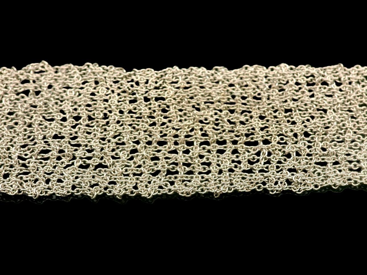 Bracelet italien en or blanc 14 carats en maille câble large avec fermoir à poussoir en vente 5