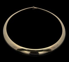 Italian 14k Yellow Gold 11.7mm Wide Heavy Domed 16" Omega Link Necklace