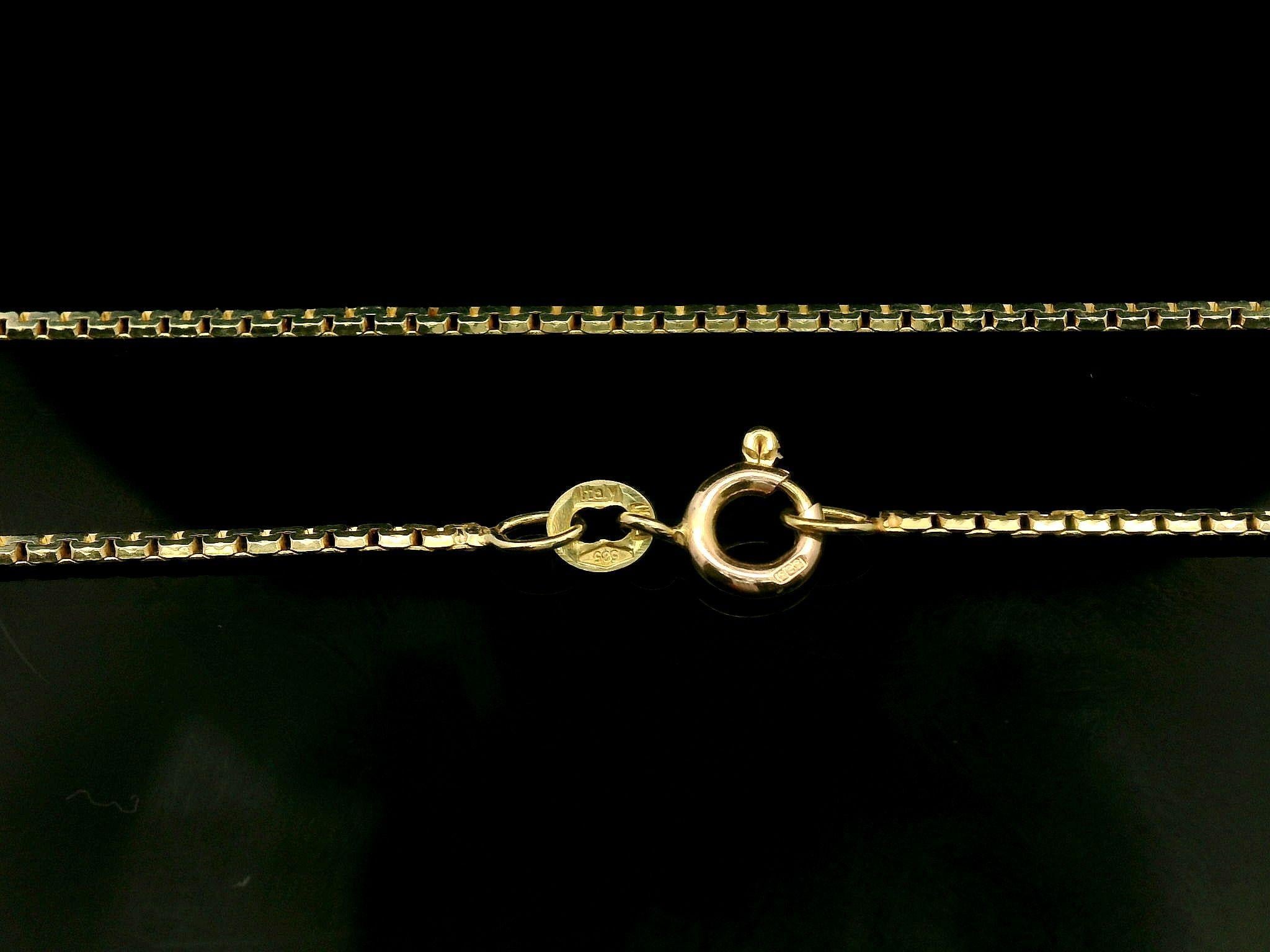 Chaîne collier italienne en or jaune 14 carats à maillons plats superposés de 15,5 pouces en vente 2