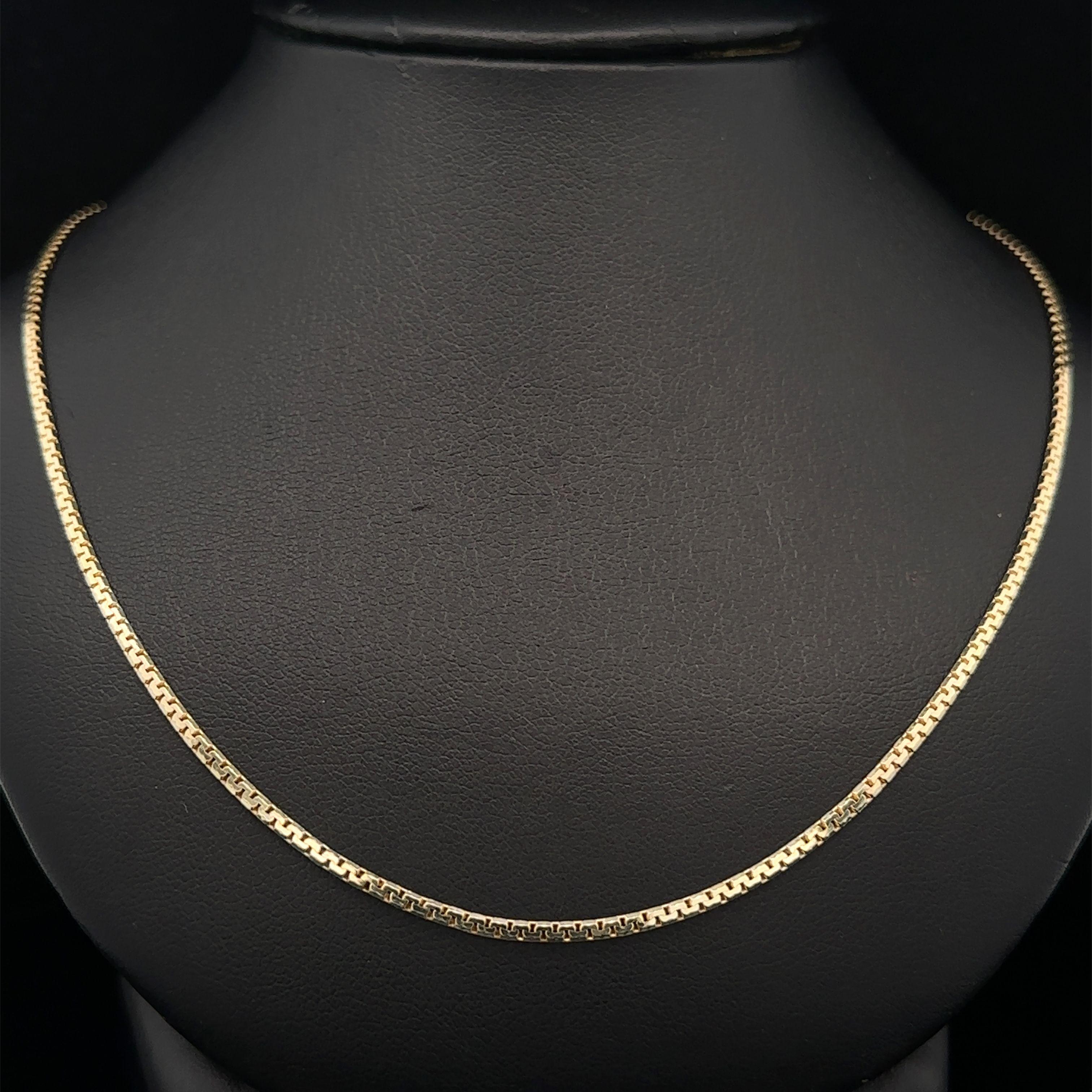 Chaîne collier italienne en or jaune 14 carats à maillons plats superposés de 15,5 pouces en vente 3