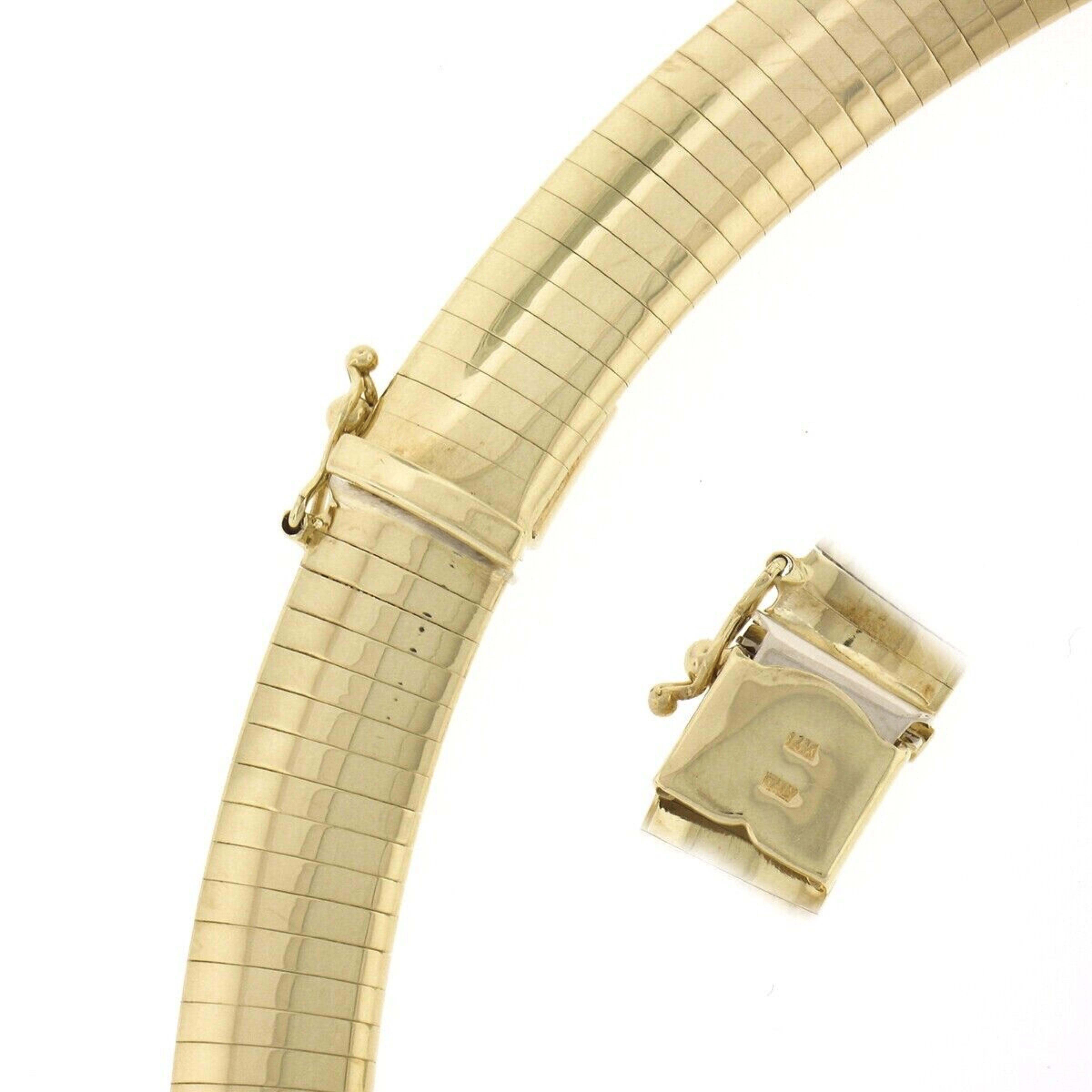 Italienische 14K Gelbgold breite Fancy Omega Gliederhalskette mit Kette 2
