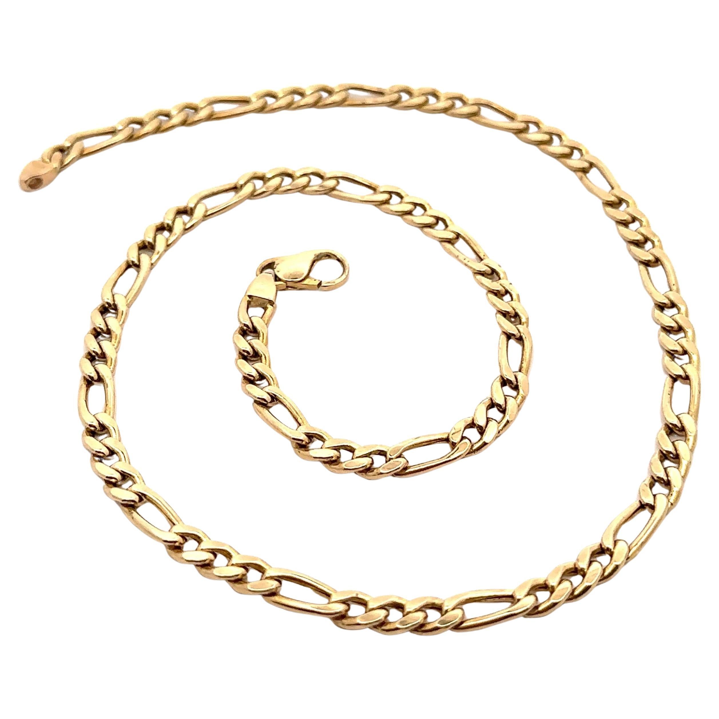 Italian 14k Yellow Gold 18" Figaro Link Chain Necklace