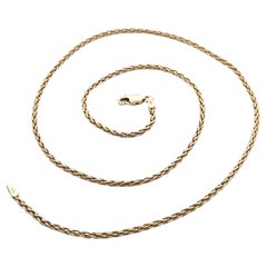 Italian 14k Yellow Gold 18.5" Wheat Link Chain Necklace w/ Lobster Claw Clasp