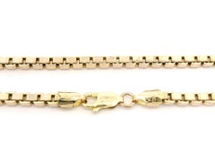 Italian 14k Yellow Gold 20" 2.8mm Venetian Box Link Chain Necklace Lobster Clasp