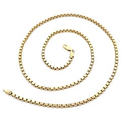 Collar italiano de oro amarillo de 14k con cadena de eslabones de caja veneciana de 20" y 2,8 mm Cierre de langosta