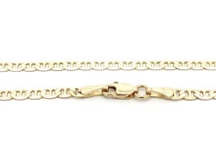 Italian 14k Yellow Gold 20" 2.9mm Flat Mariner Link Chain Necklace Lobster Clasp