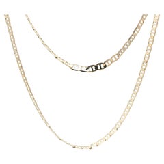 Italian 14k Yellow Gold 20" 2.9mm Flat Mariner Link Chain Necklace Lobster Clasp