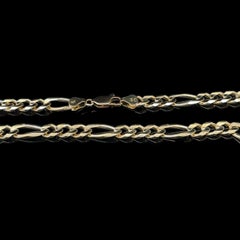 Italian 14k Yellow Gold 20" Classic Figaro Link Chain Necklace w/ Lobster Claw