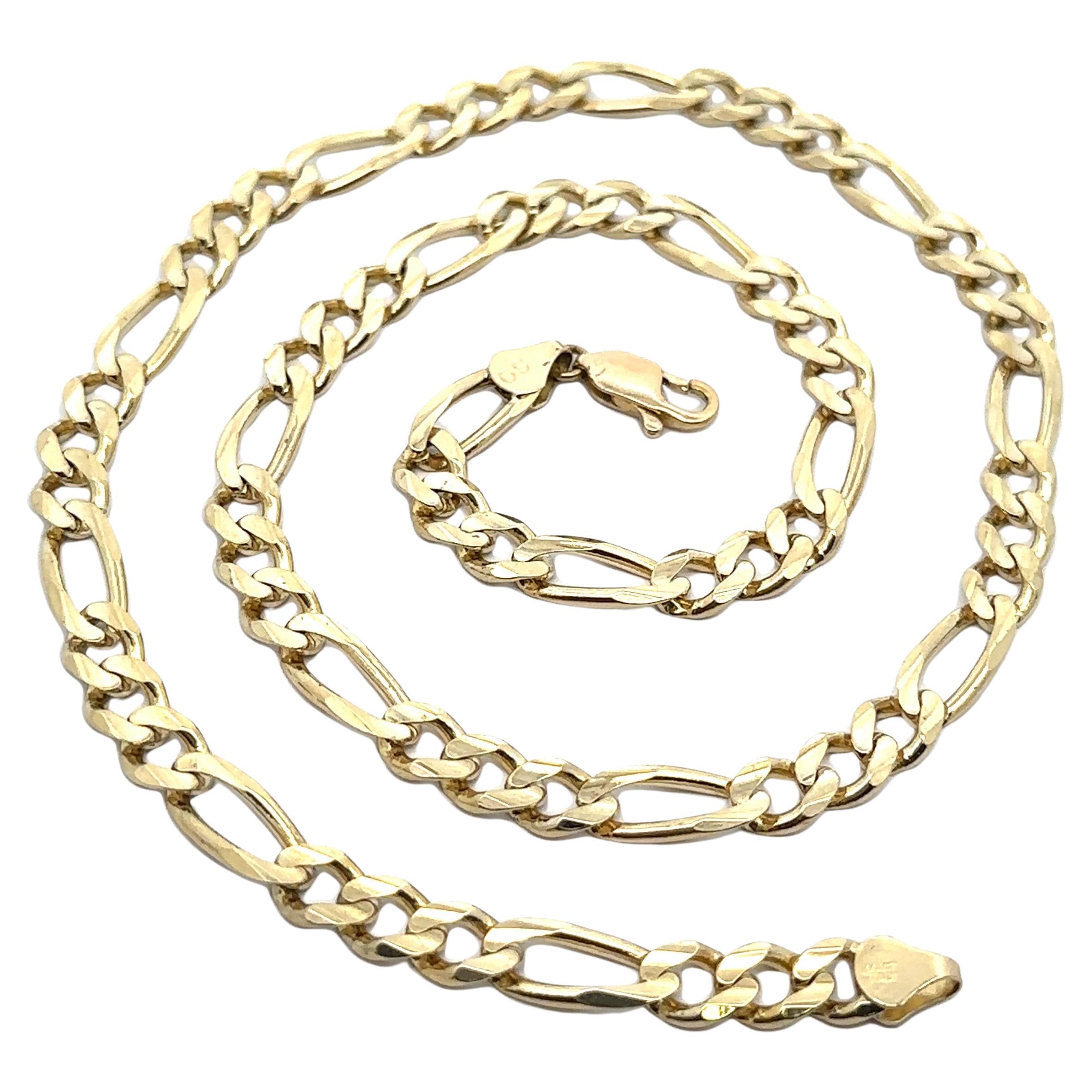 Italienische 14k Gelbgold 20" Classic Figaro Link Kette Halskette w / Lobster Claw