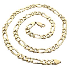 Italienische 14k Gelbgold 20" Classic Figaro Link Kette Halskette w / Lobster Claw