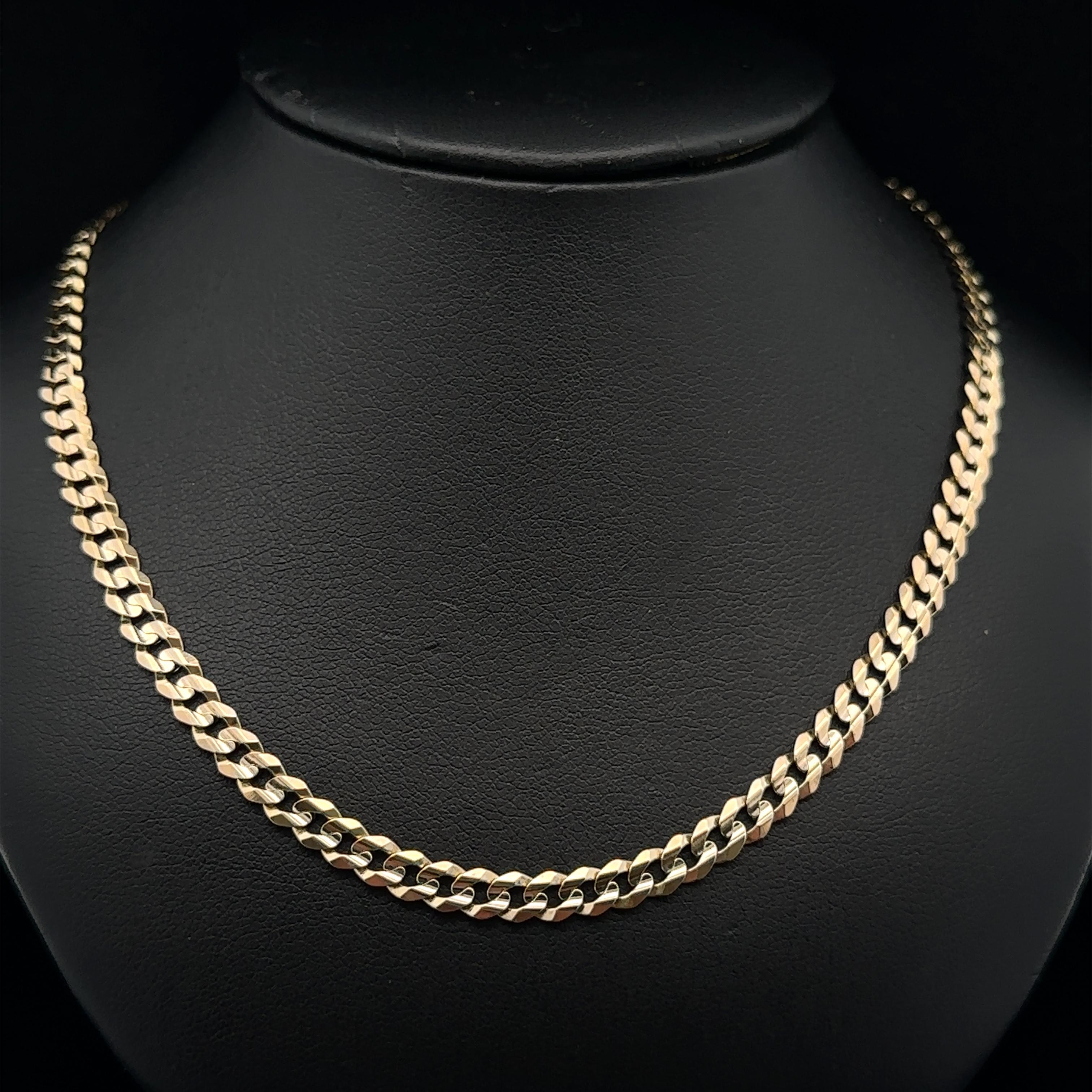 Material: Solid 14k Yellow Gold 
Weight: 14.42 Grams
Chain Type: 20