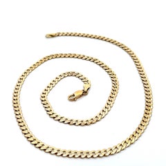 Italian 14k Yellow Gold 20" Curb Cuban Link Chain Necklace w/ Lobster Claw Clasp