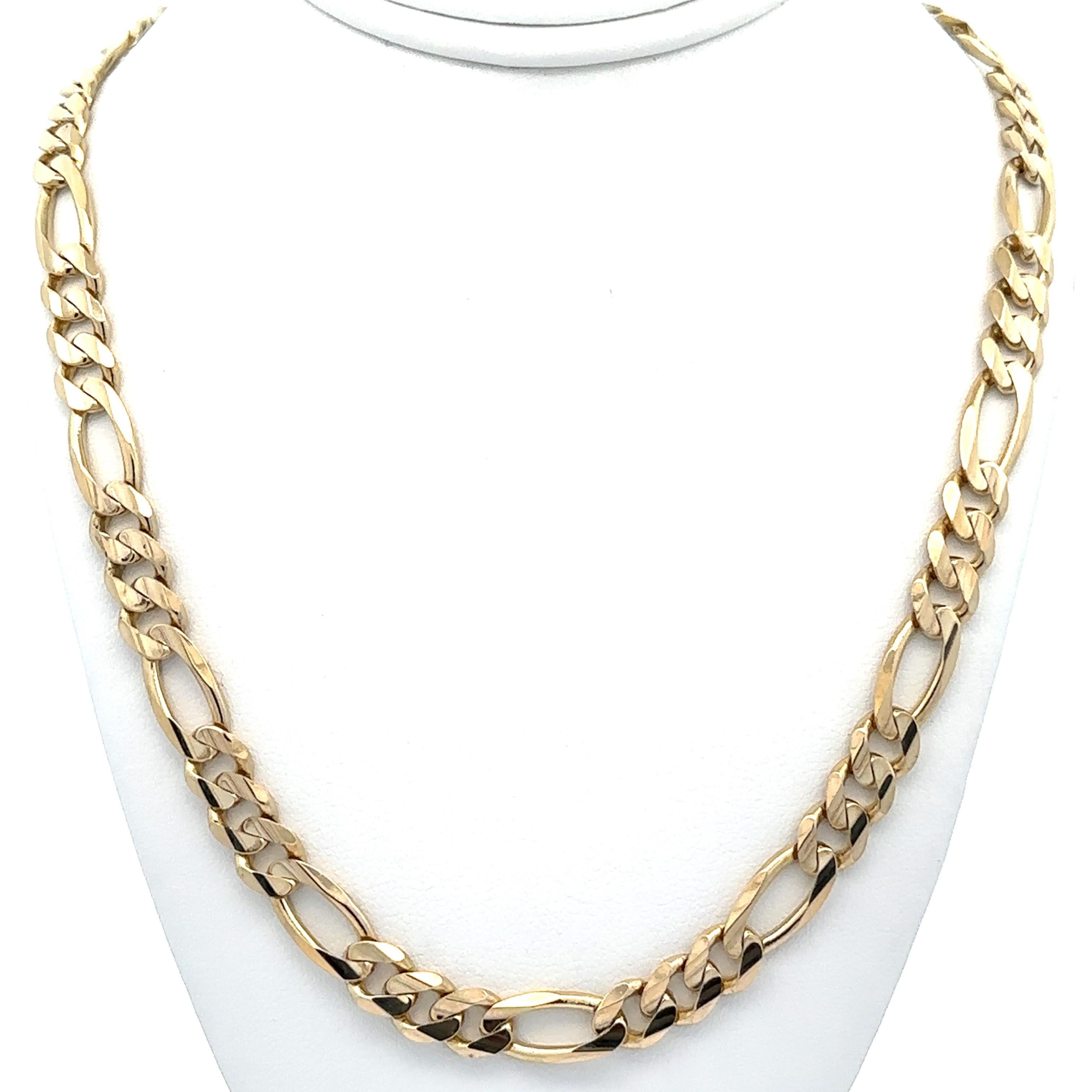 Collana a catena classica A Link in oro giallo 14k lunga 22