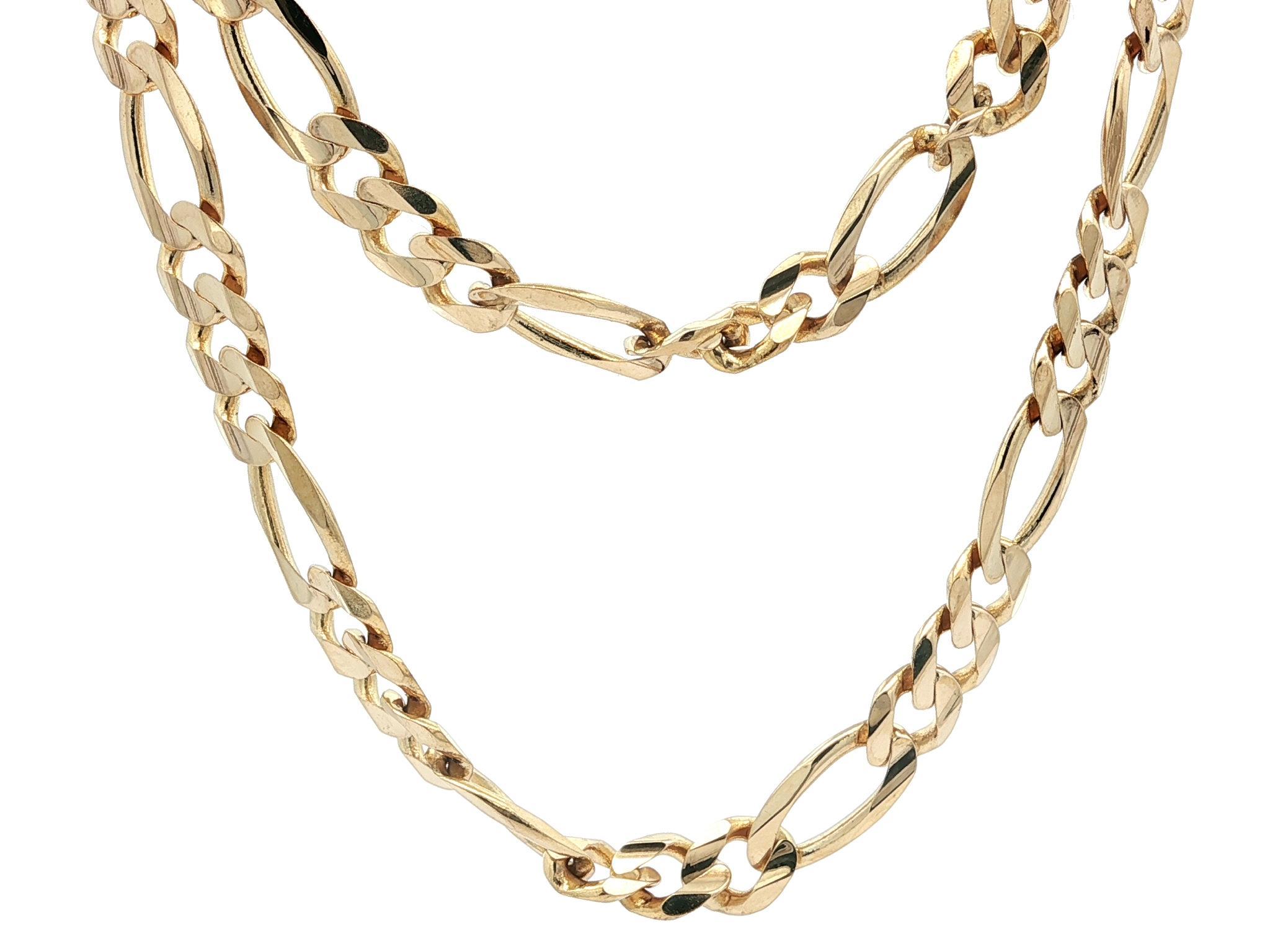 da uomo o donna Collana a catena classica A Link in oro giallo 14k lunga 22