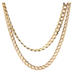 Italian 14k Yellow Gold 24" Curb Cuban Link Chain Necklace w/ Lobster Clasp