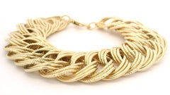 Italian 14k Yellow Gold Alternating Polished & Textured Wide Curb Link Bracelet