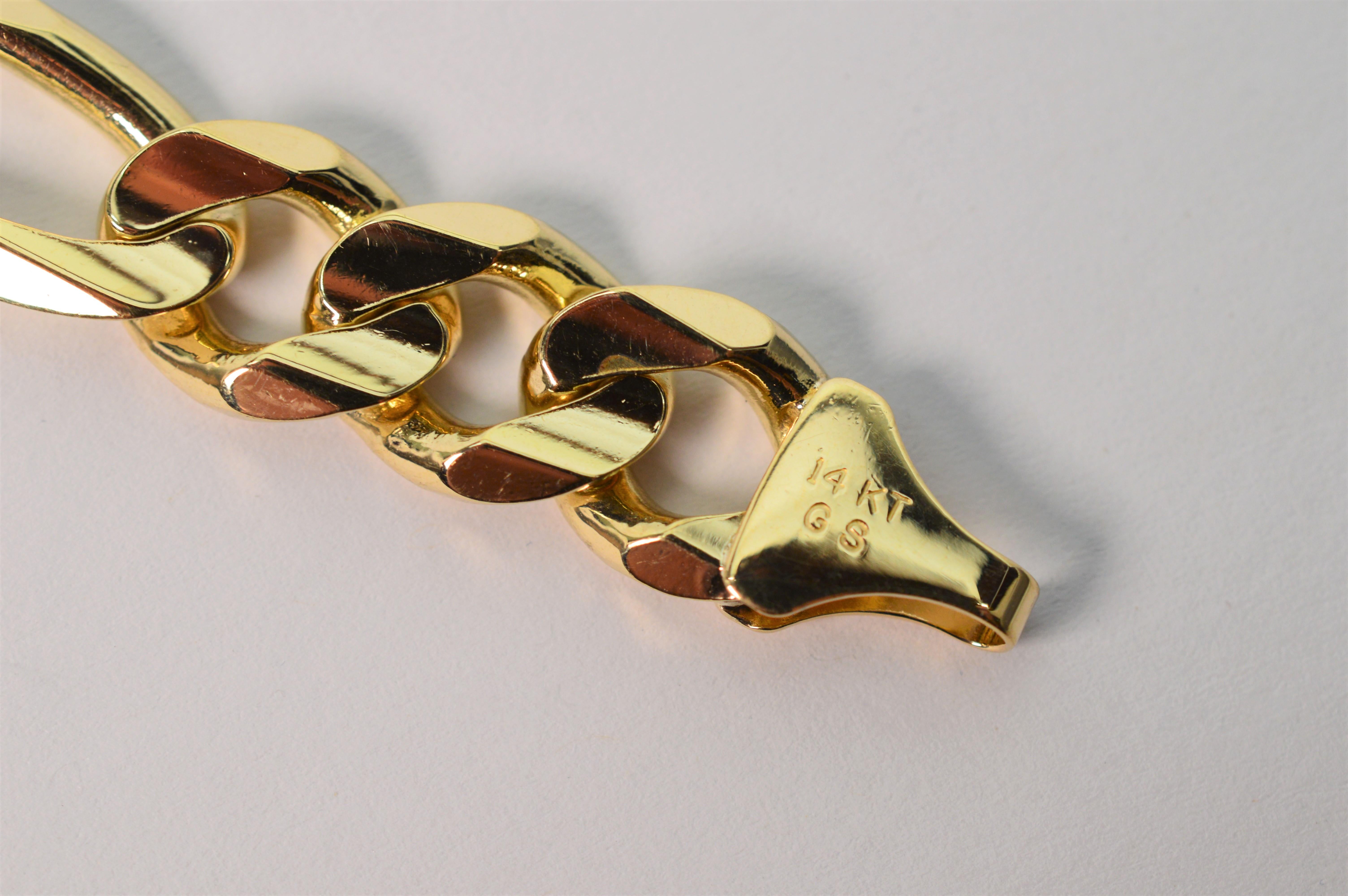 14k italy gold chain bracelet