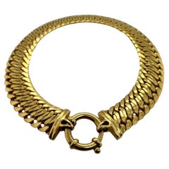 Pulsera italiana de eslabones de oro amarillo de 14 quilates