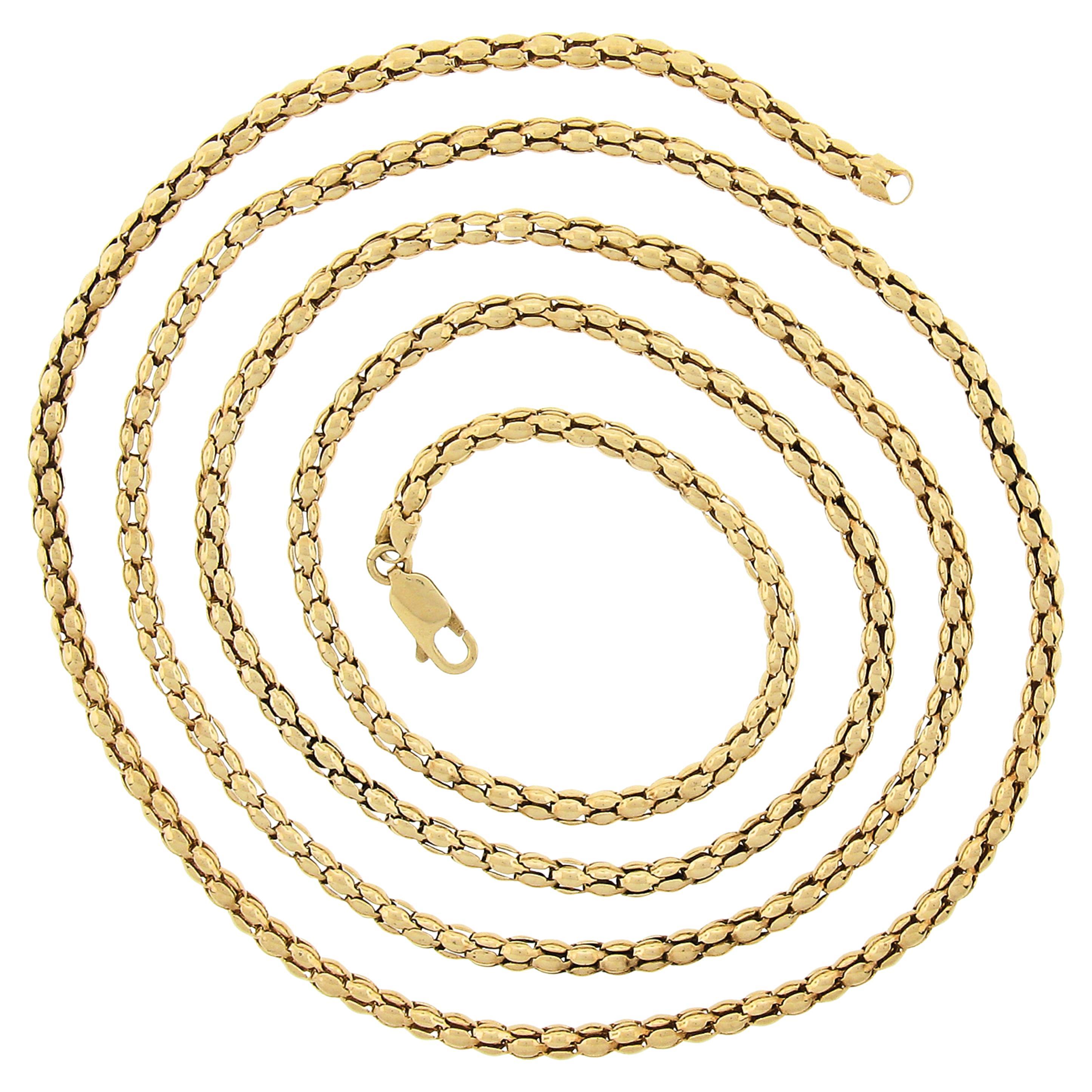 14k Yellow Gold Long 30.5" 2.9mm Moon Cut Round Bead Ball Link Chain