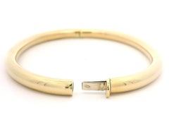 Italian 14k Yellow Gold Polished Tube Stackable Hinged Open Bangle Bracelet