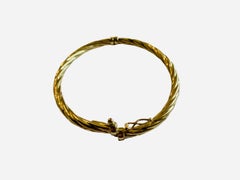 Italian 14K Yellow Gold Rope Like Bangle