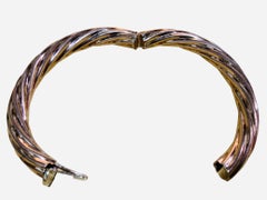 Italian 14K Yellow Gold Rope Like /Twisted Bangle