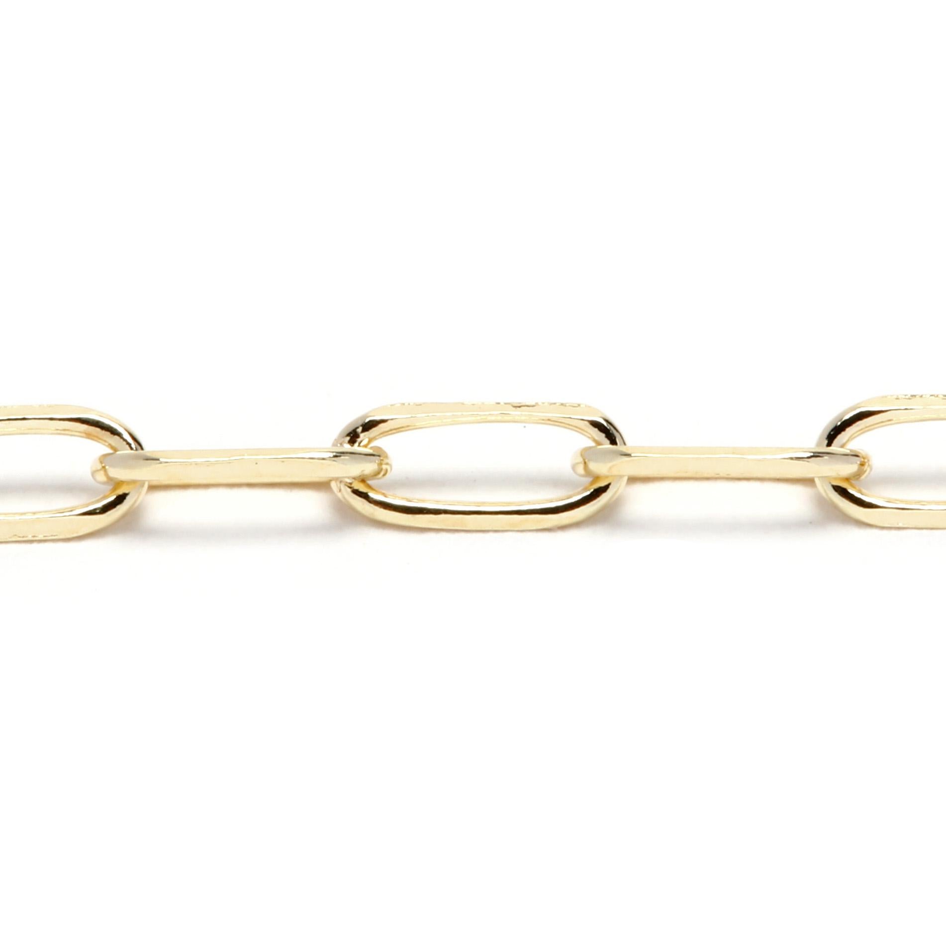 14k italian gold small link paperclip chain