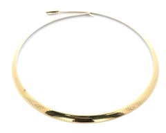 Italian 14k Yellow & White Gold 5.2mm Wide Reversible Omega Link Chain Necklace