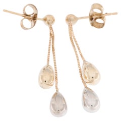 Italian 14kt Yellow and White Gold Drop Earrings