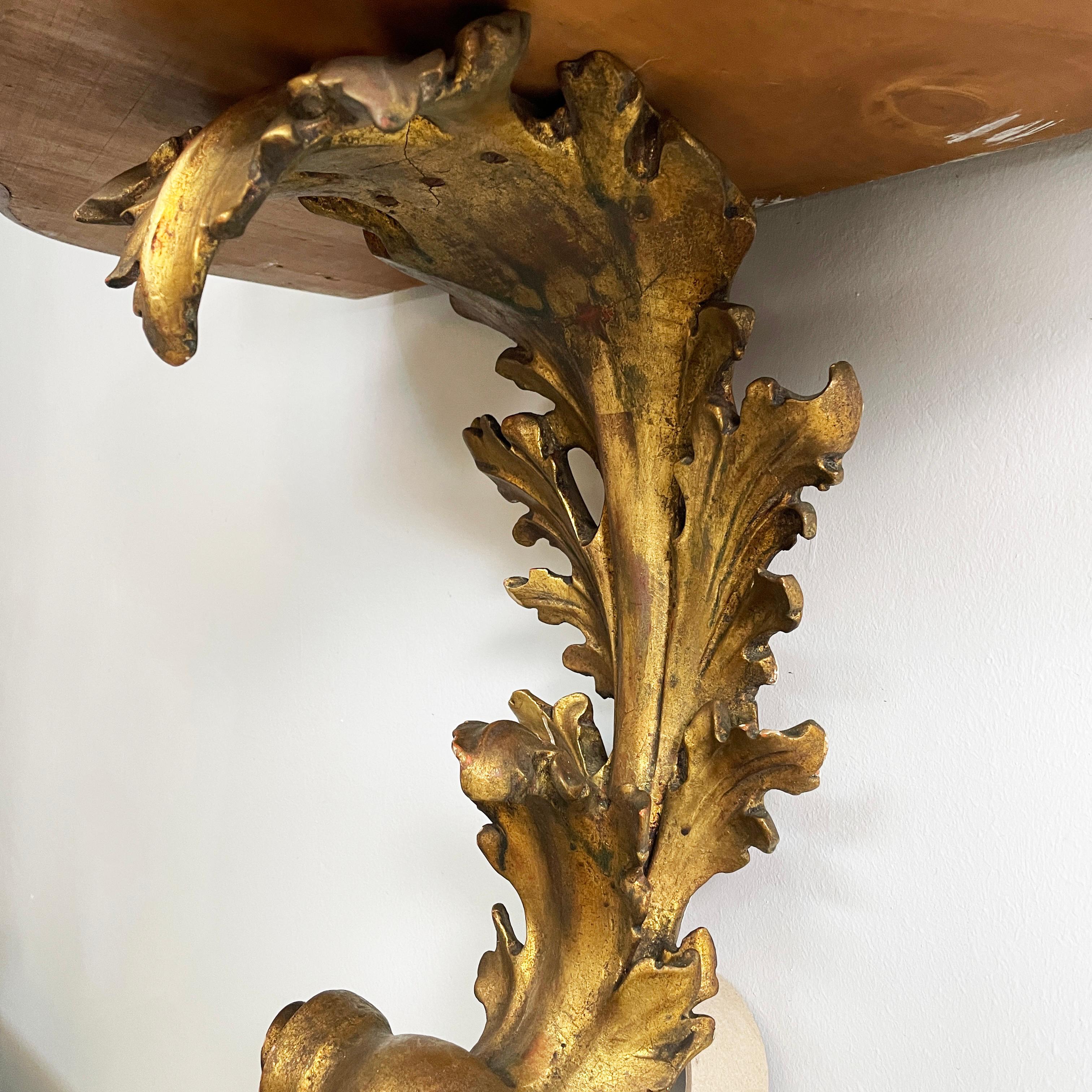 Italian 1600s style Bedside tables in golden finish wood, brass and glass, 1900s 8