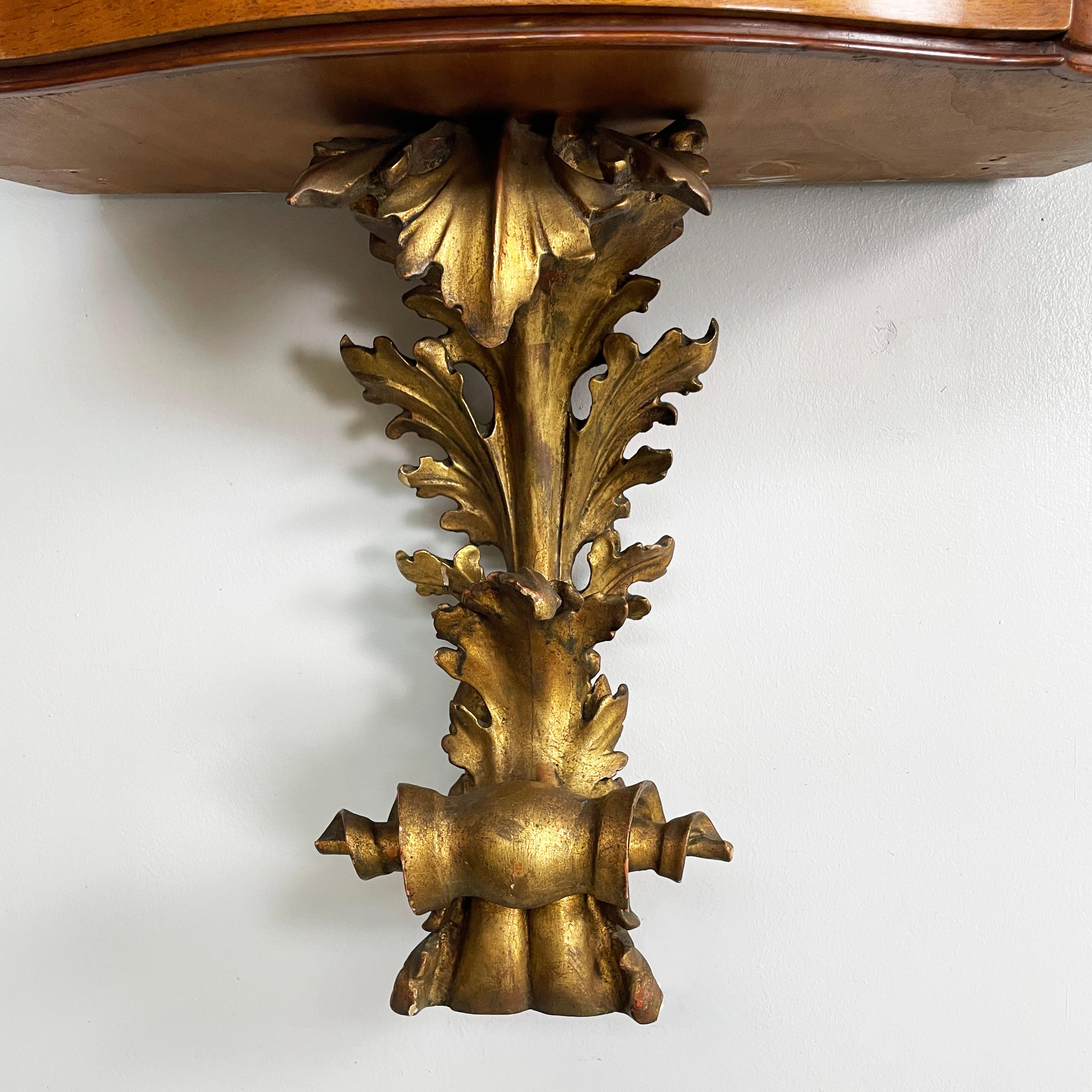Italian 1600s style Bedside tables in golden finish wood, brass and glass, 1900s 9