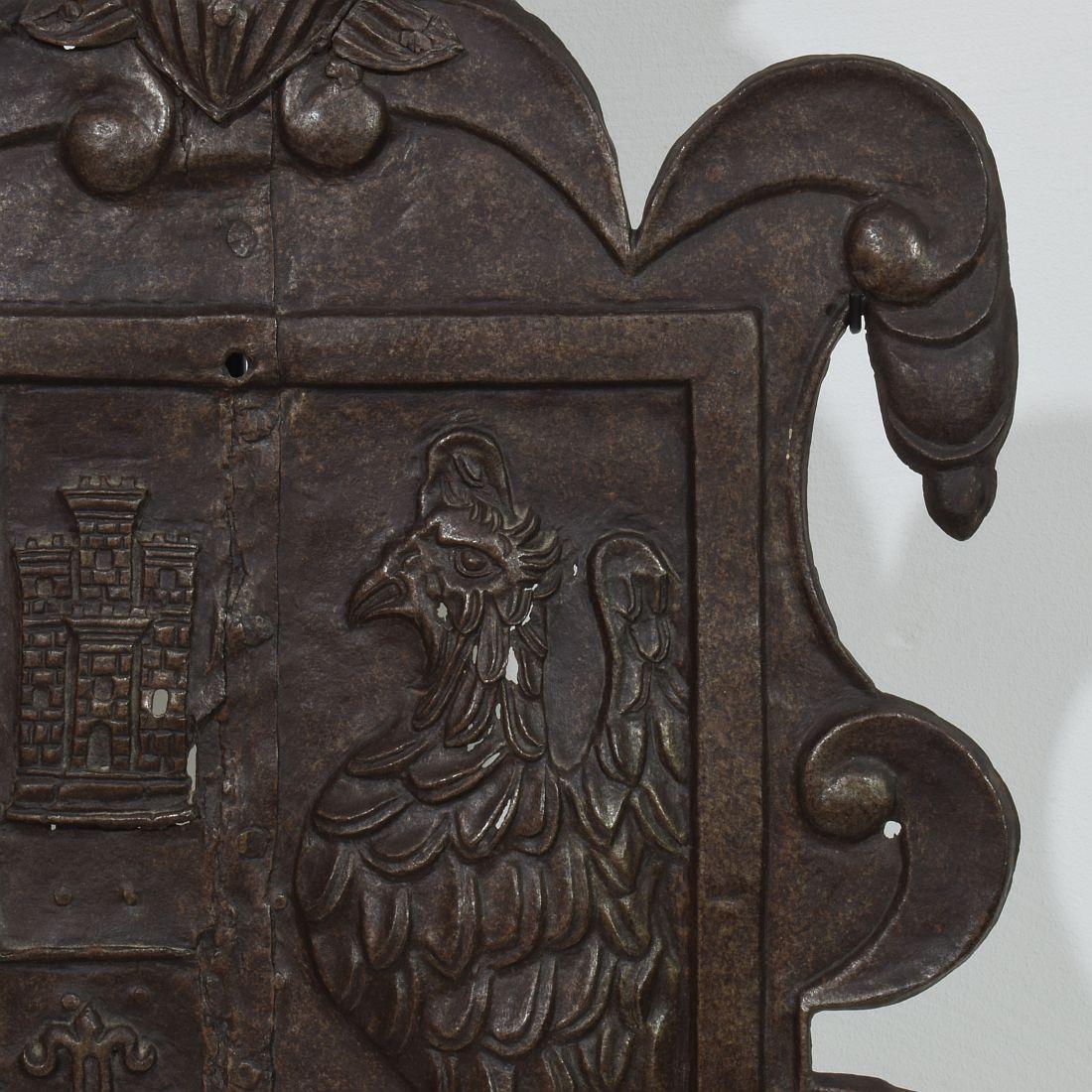 Italian 16th/ 17th Century Folk Art Forged  Iron Coat of Arms For Sale 6