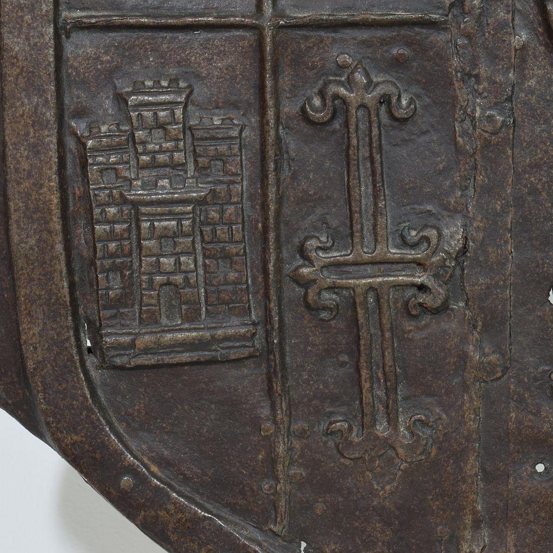 Italian 16th/ 17th Century Folk Art Forged  Iron Coat of Arms For Sale 10